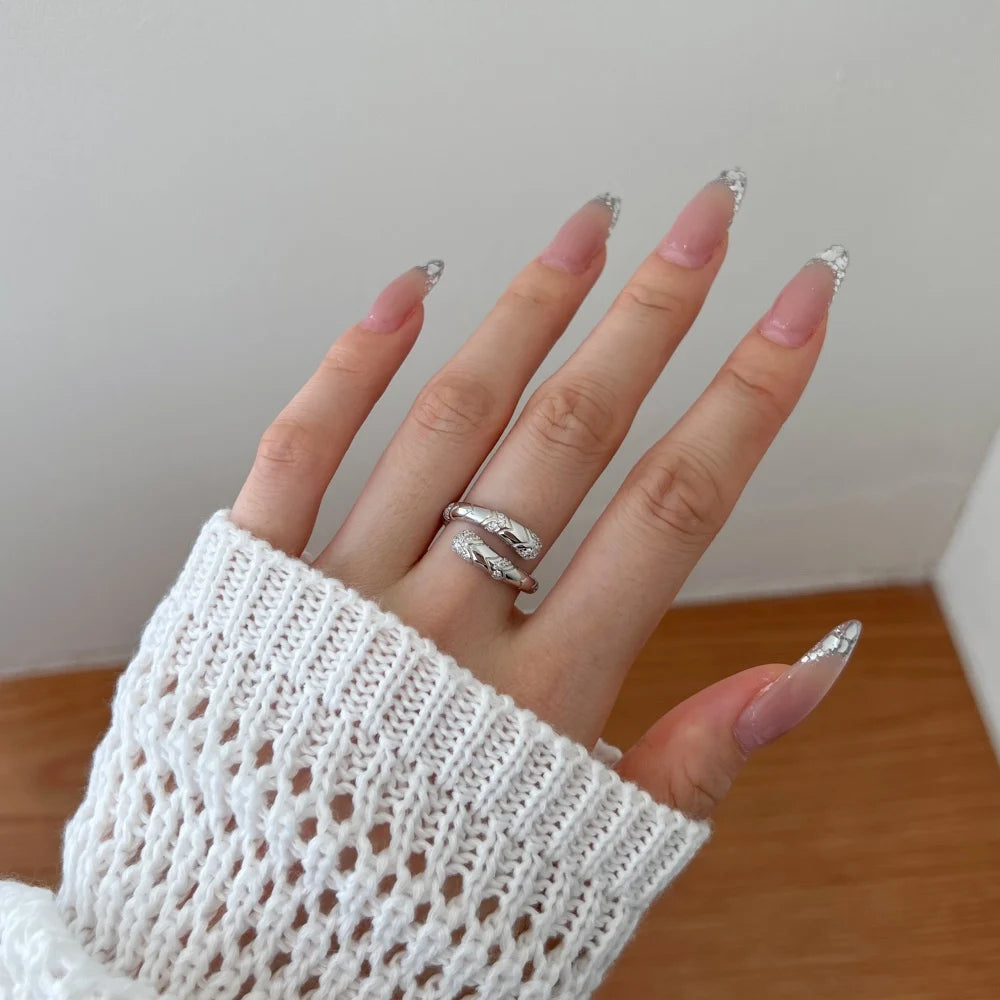 925 Sterling Silver Snake 5A CZ Eternity Ring product image 4