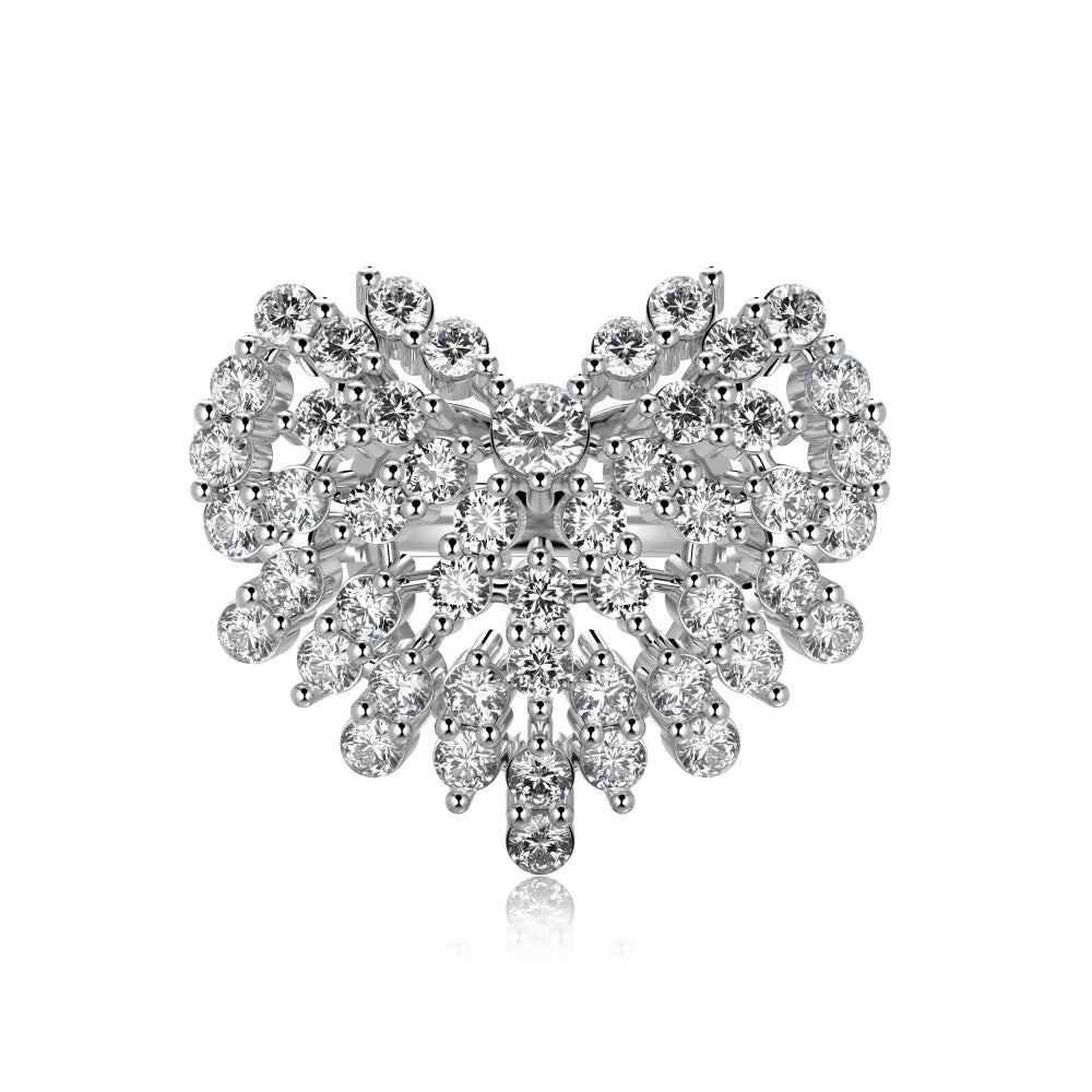 925 Silver Heart CZ Engagement Ring DY121033 by KAKODIY