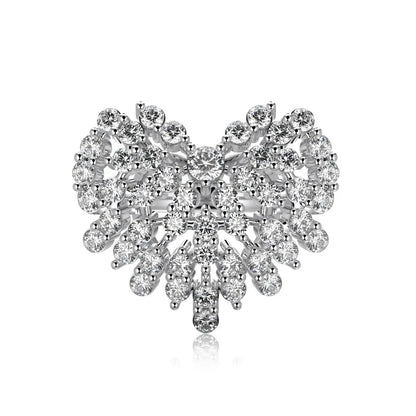 925 Silver Heart CZ Engagement Ring DY121033 by KAKODIY