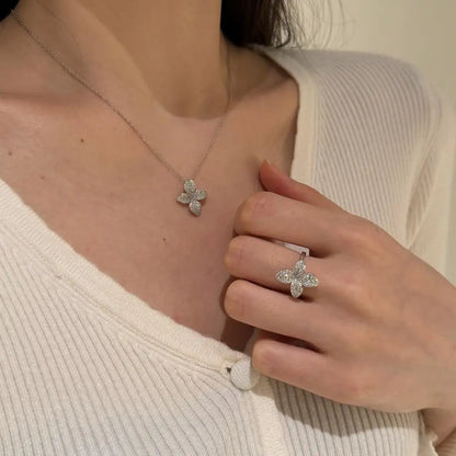 925 Sterling Silver Clover Lariat Necklace product image 5