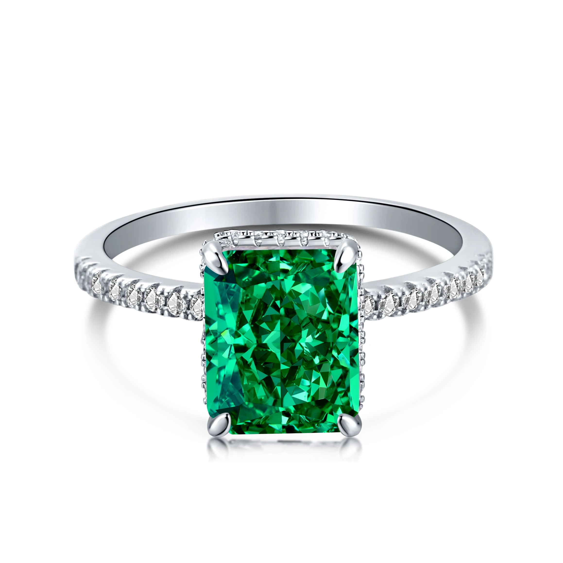 925 Silver CZ Minimalist Engagement Ring DY120099 product image 10