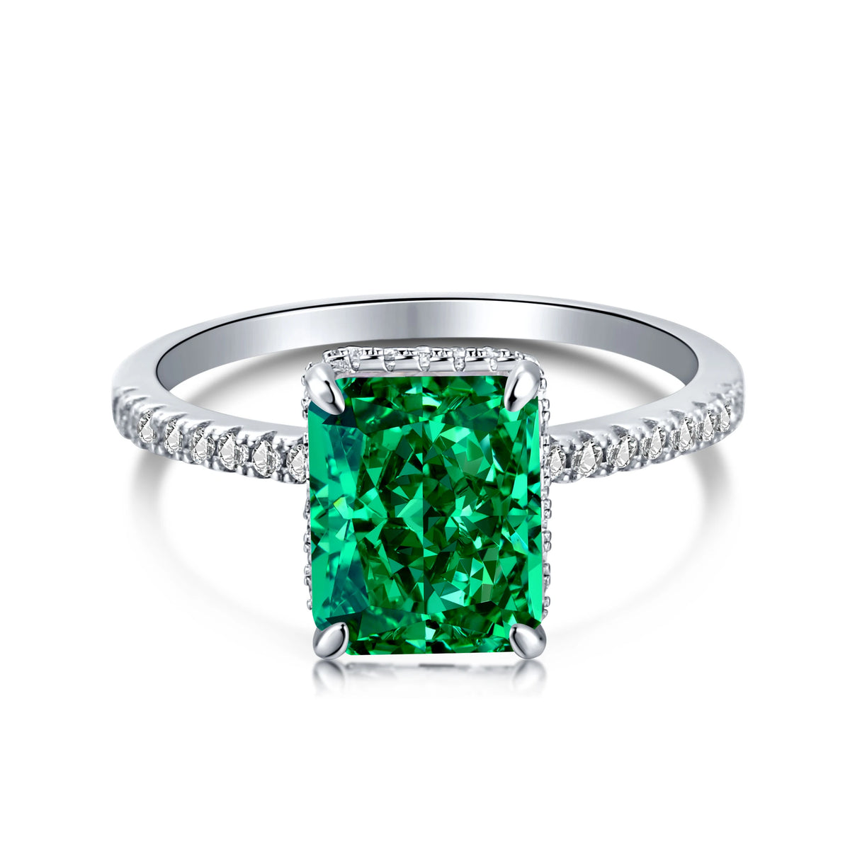 925 Silver CZ Minimalist Engagement Ring DY120099 product image 10