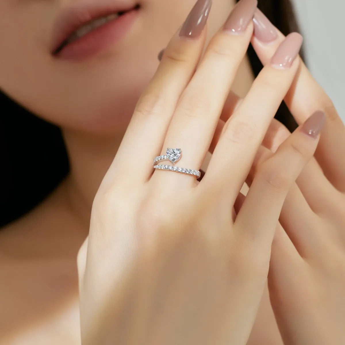 925 Sterling Silver Heart CZ Engagement Ring product image 4