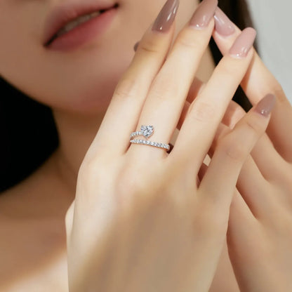 925 Sterling Silver Heart CZ Engagement Ring product image 4