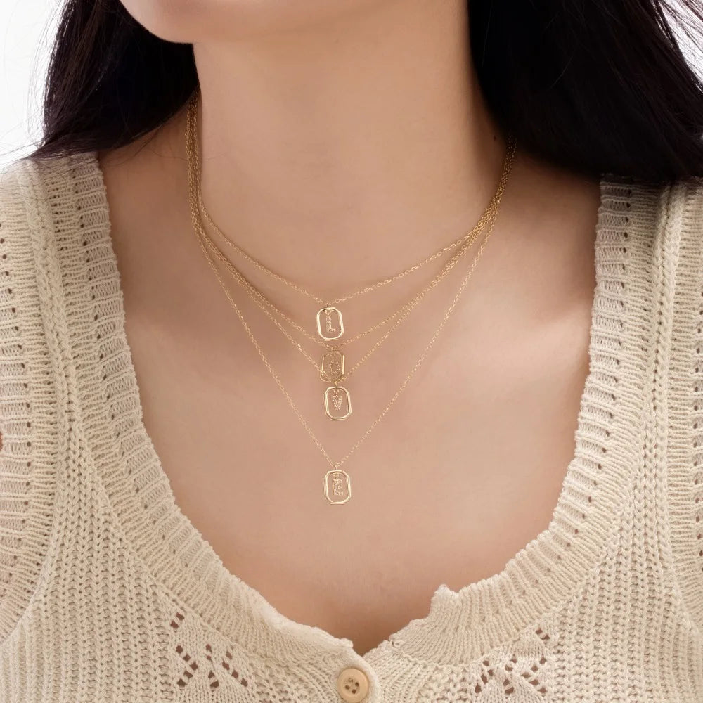 925 Sterling Silver CZ Initial Necklace DY191343 product image 2