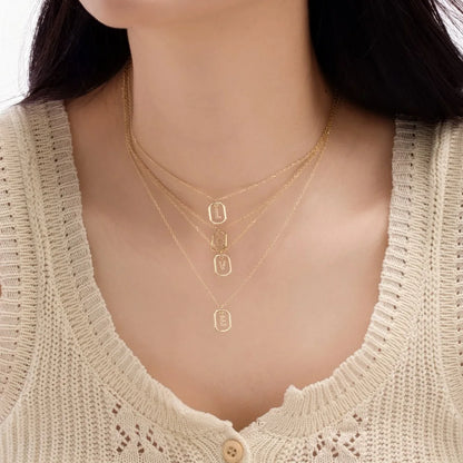 925 Sterling Silver CZ Initial Necklace DY191343 product image 2