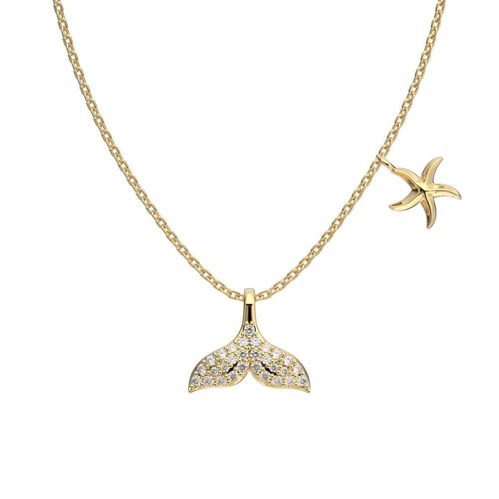 925 Silver Star CZ Pendant Necklace DY190803 product image 7