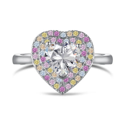 925 Sterling Silver Heart CZ Ring DY120802 by KAKODIY