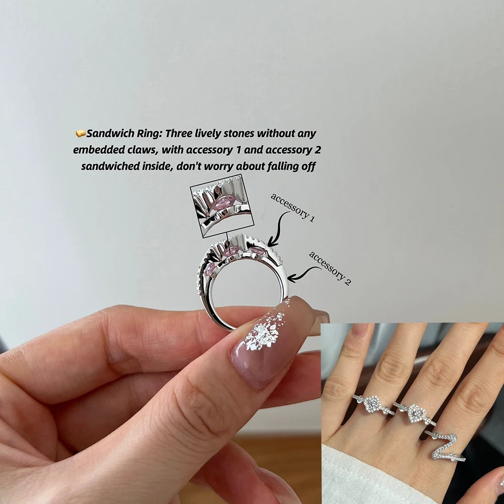 Special Design Classic Style Fine Jewelry Sterling Silver Bridal Eternity Band Flower Shape 5A Zirconia Women Wedding Ring