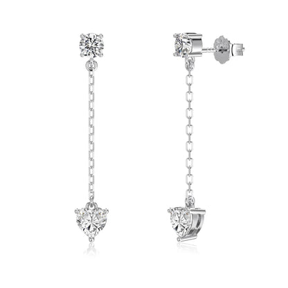 KAKODIY Charm Boutique Fashion Accessories 925 Sterling Silver Earrings Tassel 5A Cubic Zirconia Love Stud Earrings Lady Gift Daily