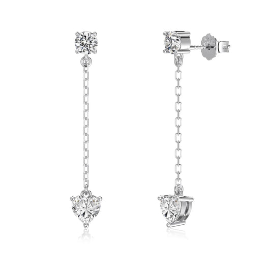 925 Silver Heart 5A CZ Stud Earrings 107028778079 product image 6