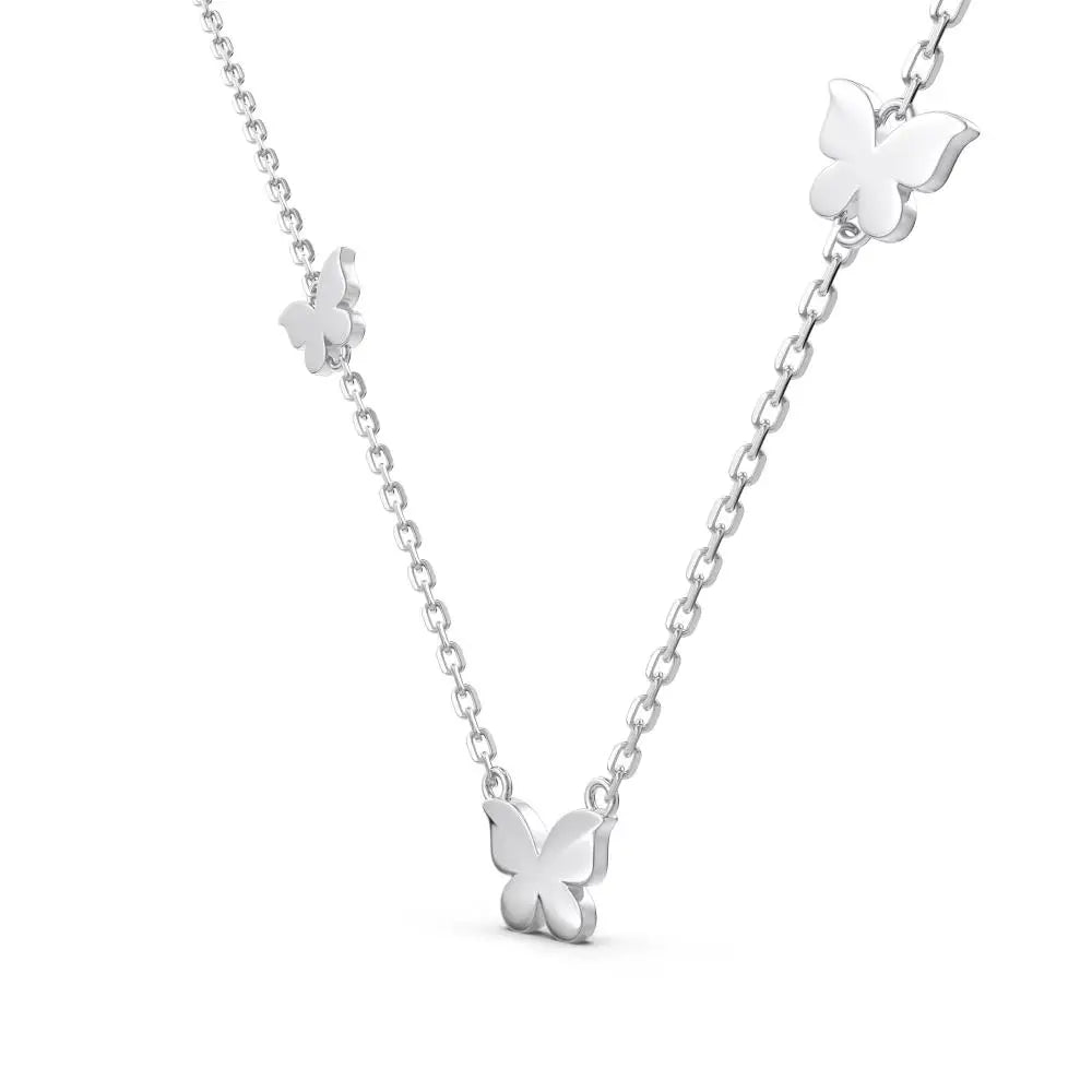 925 Silver Butterfly Pendant Necklace DY191180 by KAKODIY