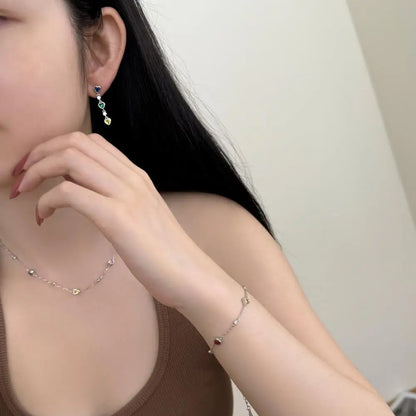 925 Sterling Silver Heart Chain Bracelet DY150632 product image 4
