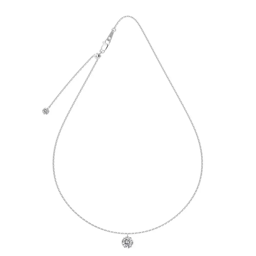 925 Silver CZ Statement Pendant Necklace DY191187 product image 2