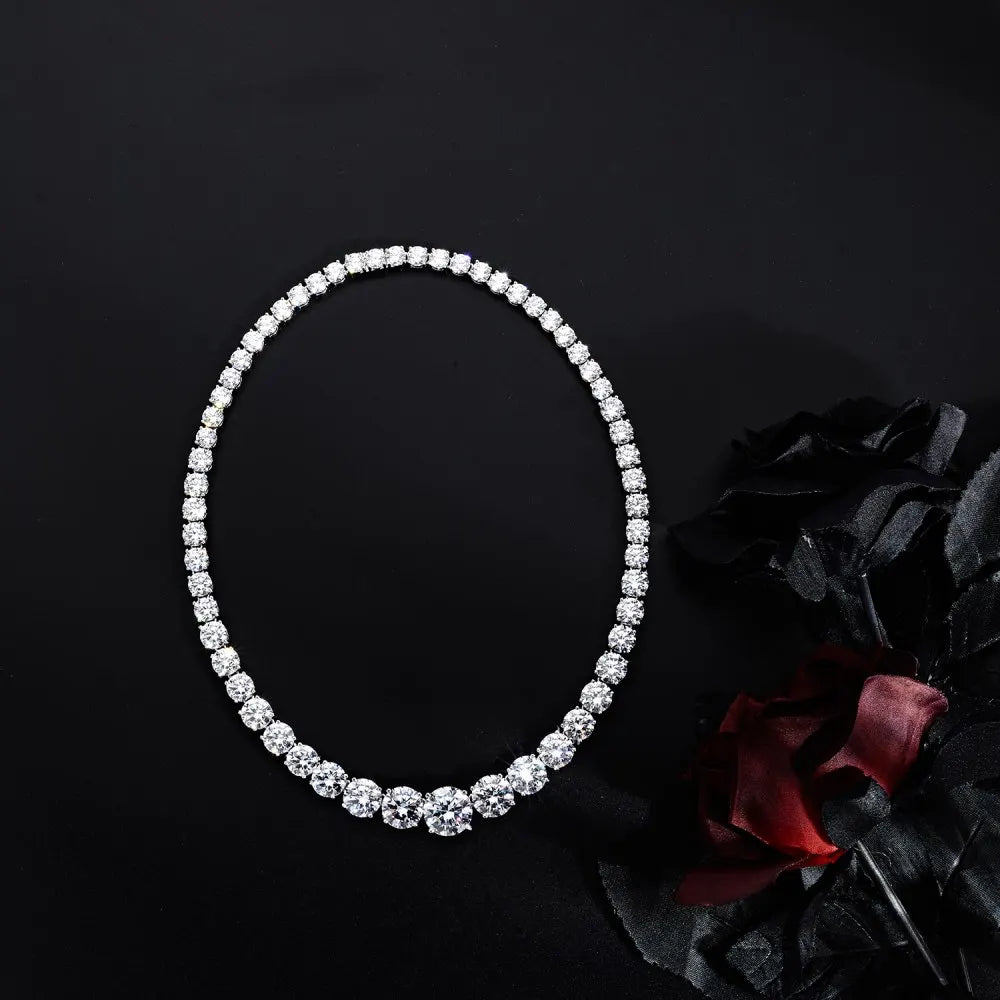 925 Sterling Silver CZ Statement Tennis Necklace product image 5