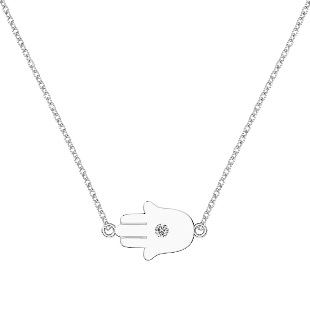 Unique Jewelry OEM ODM Factory 925 Sterling Silver 5A Cubic Zirconia Special Hand Pendant Necklace Jewelry for Women