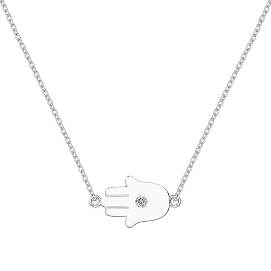 Unique Jewelry OEM ODM Factory 925 Sterling Silver 5A Cubic Zirconia Special Hand Pendant Necklace Jewelry for Women