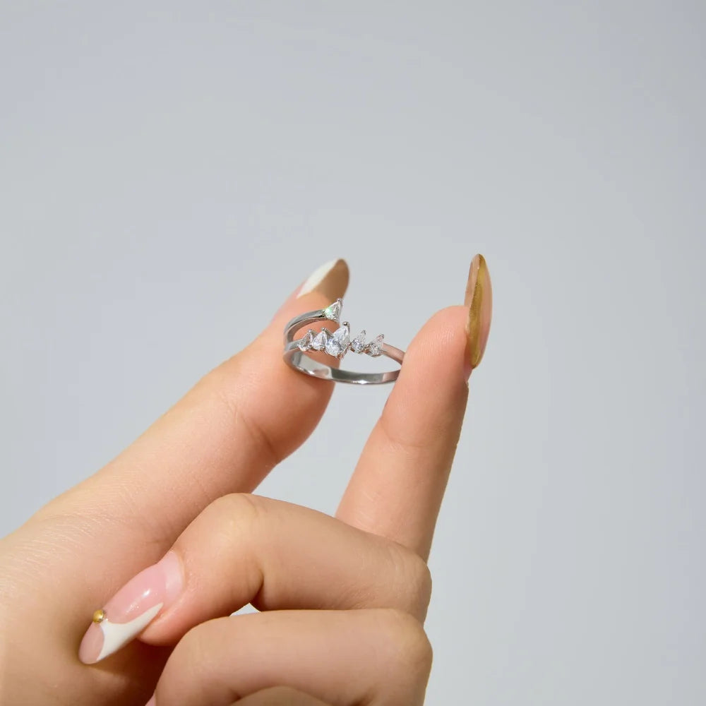 925 Sterling Silver 5A CZ Bridal Engagement Ring product image 5