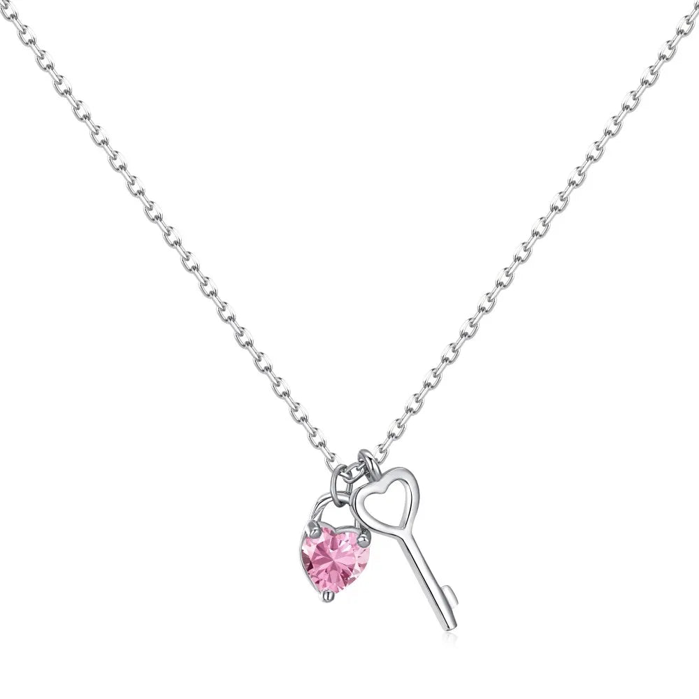 925 Silver Heart Pendant Necklace DY190507 by KAKODIY