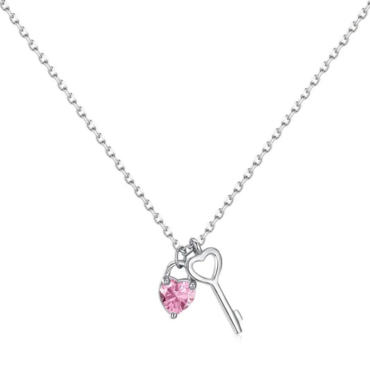 925 Silver Heart Pendant Necklace DY190507 by KAKODIY