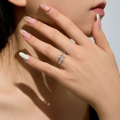 925 Sterling Silver 5A CZ Adjustable Ring product image 2