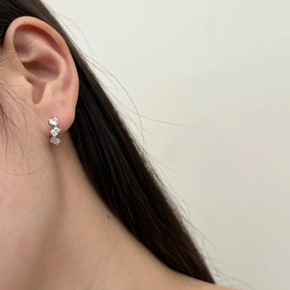 Tiny Delicate Women Jewelry Solid 925 Sterling Silver Rhodium Plated Multiple Shapes 5A Cubic Zirconia Hoop Earrings