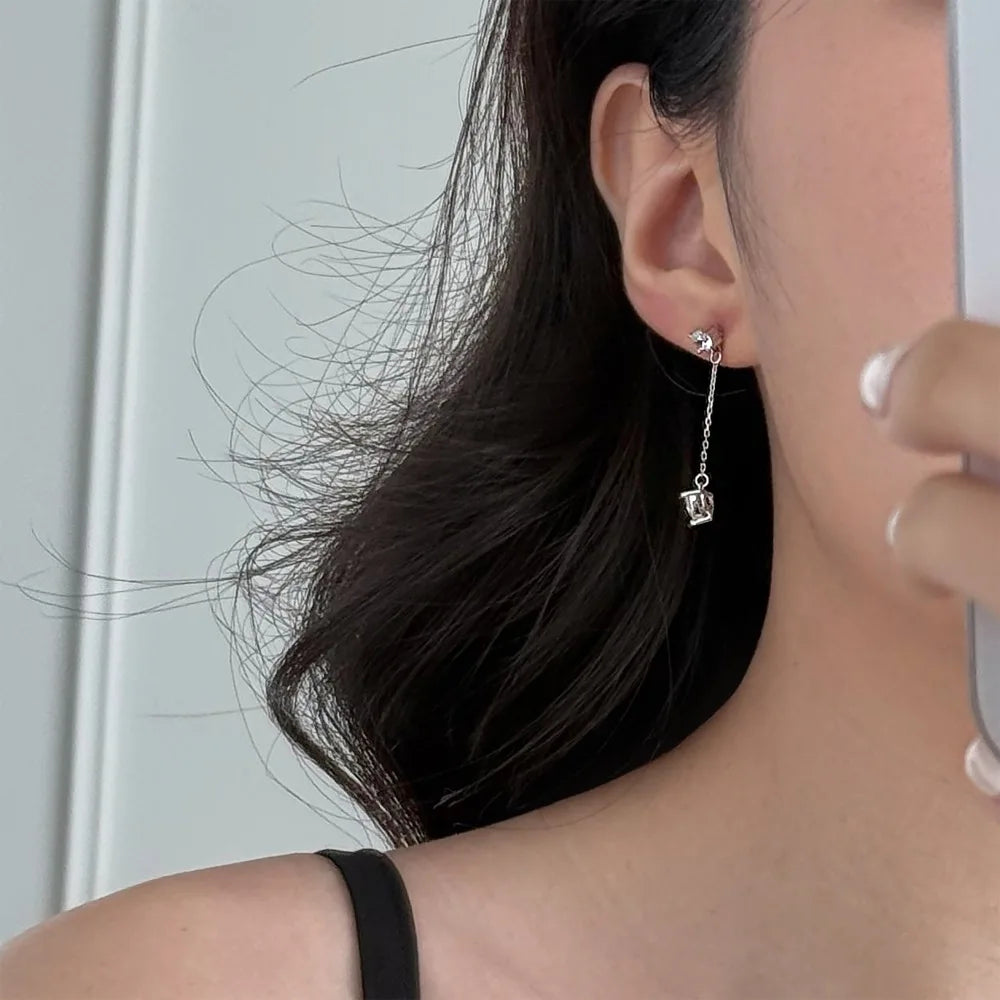 KAKODIY Charm Boutique Fashion Accessories 925 Sterling Silver Earrings Tassel 5A Cubic Zirconia Love Stud Earrings Lady Gift Daily - product image 3