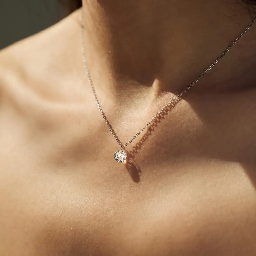 925 Silver CZ Statement Pendant Necklace DY191187 product image 5