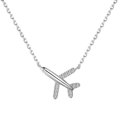 Luxury Tarnish Free S925 Sterling Silver 18K Gold Plated Necklace Chain Fine Jewelry Airplane Pendant Necklaces for Women
