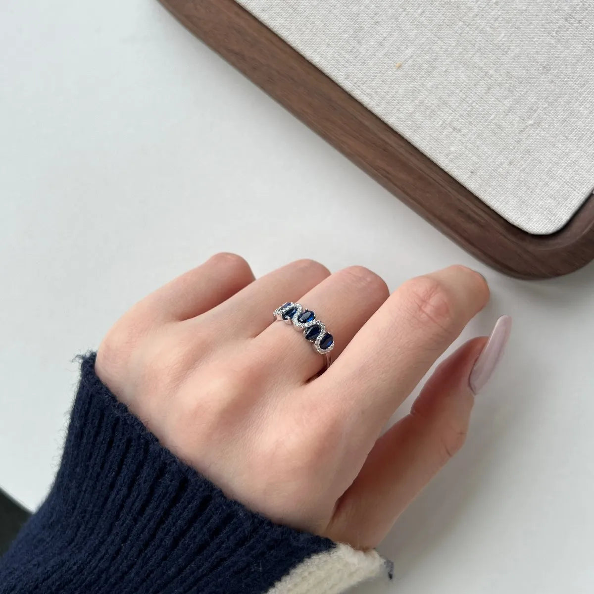 925 Silver Emerald CZ Bridal Wedding Ring DY120979 product image 2