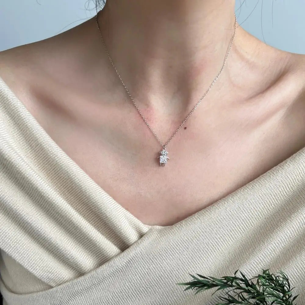 925 Silver CZ Statement Pendant Necklace DY191178 product image 6