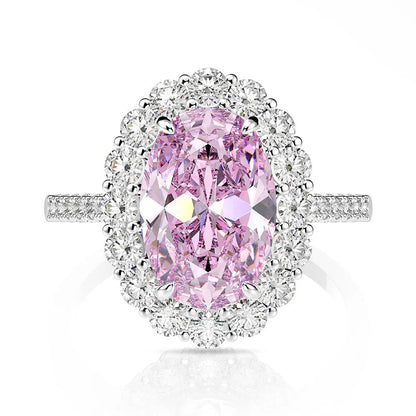 New Designs High Carbon Diamond Oval Eternity Jewelry Engagement Anniversary Royal Pure CZ 8A Silver S925 Wedding Rings