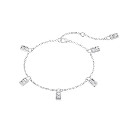 925 Sterling Silver 5A CZ Chain Bracelet DY150555 product image 7