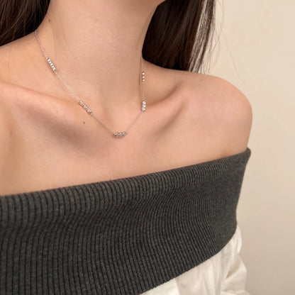 Simplicity Design Delicate Jewelry S925 Silver Link Chain Multiple Circle 5A Cubic Zirconia Stone Women Necklaces