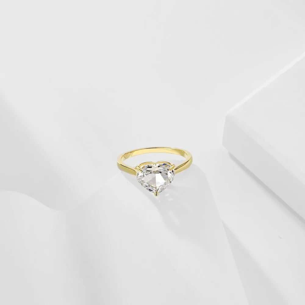 925 Sterling Silver Heart 5A CZ Stacking Ring product image 3