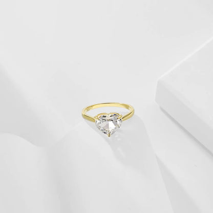 925 Sterling Silver Heart 5A CZ Stacking Ring product image 3