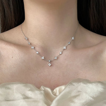 925 Sterling Silver Clover 5A CZ Necklace product image 4