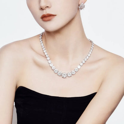 925 Sterling Silver CZ Statement Tennis Necklace product image 4