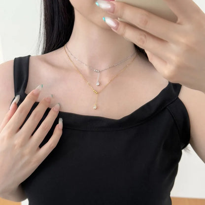 925 Sterling Silver Teardrop CZ Pendant Necklace product image 2