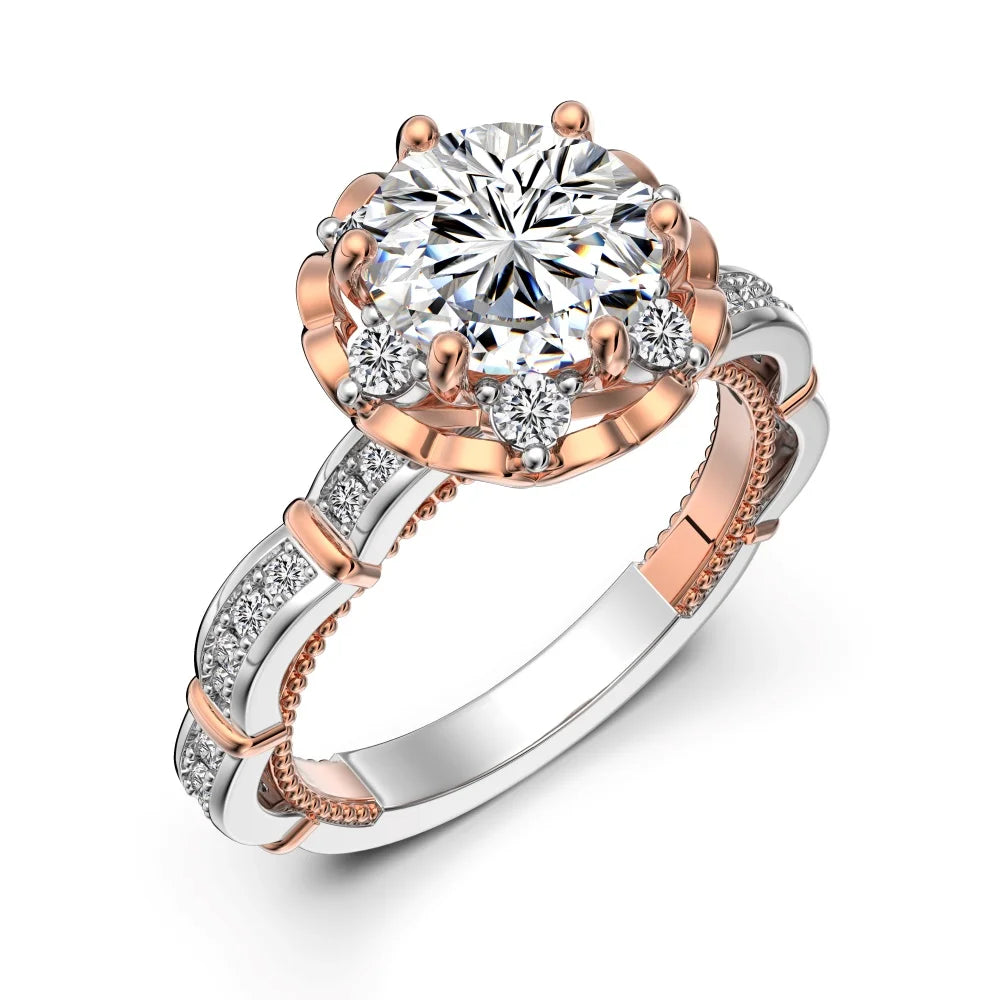 925 Sterling Silver Flower 5A CZ Engagement Ring product image 7