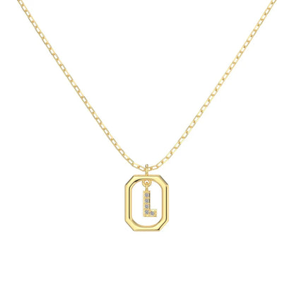 925 Sterling Silver L Initial 5A CZ Necklace product image 8
