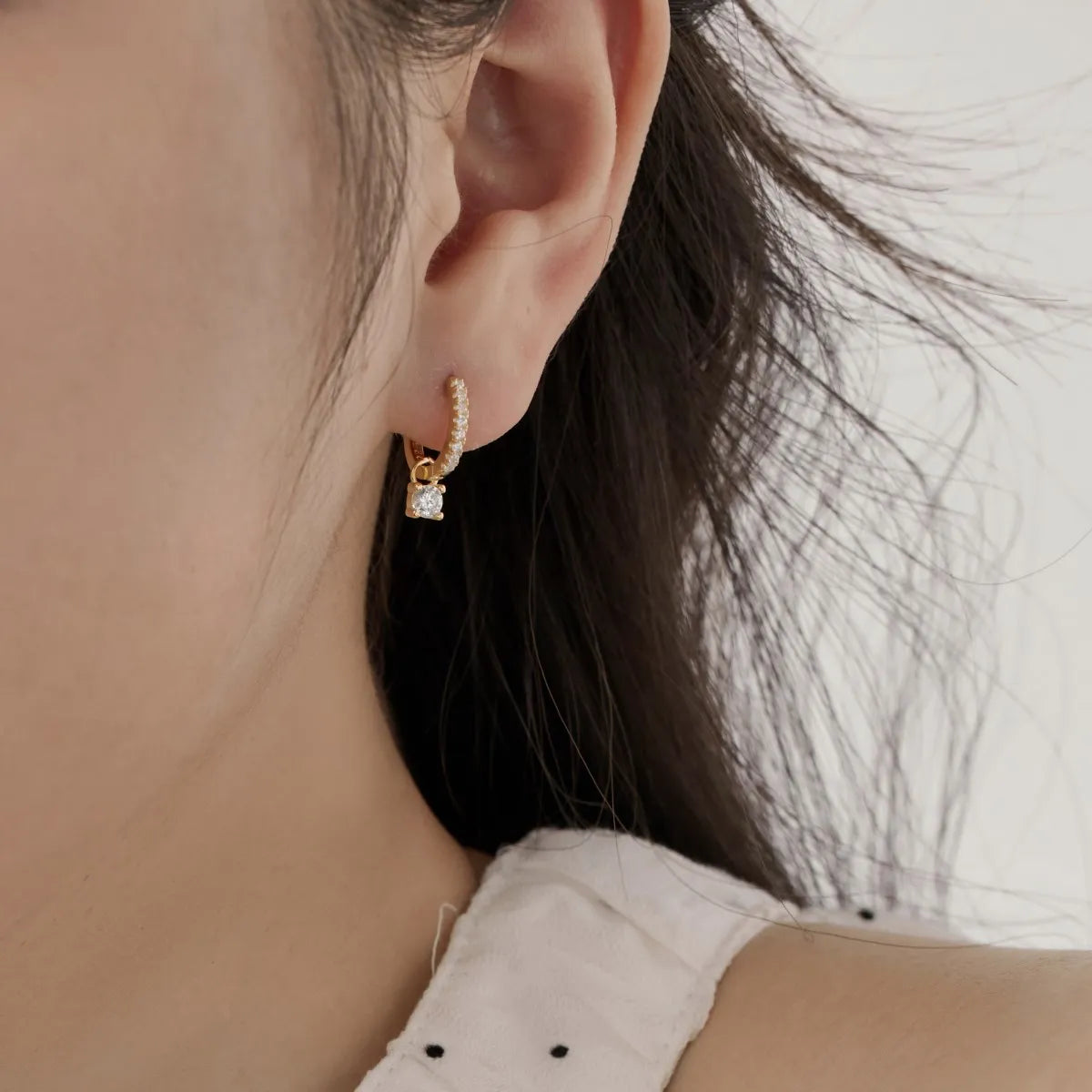 Hot Sale Original Design Cz Zirconia Jewelry for Women S925 Silver Huggies Earring 18K Gold Plated Hoop Earrings for Women