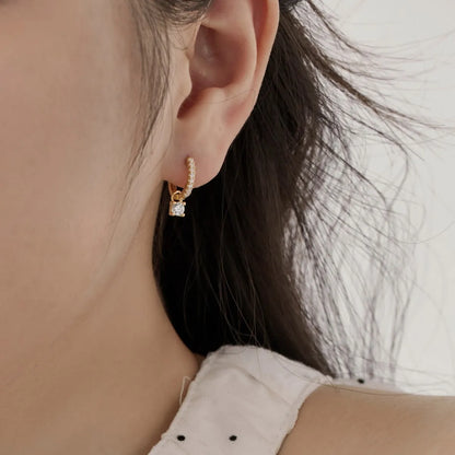 Hot Sale Original Design Cz Zirconia Jewelry for Women S925 Silver Huggies Earring 18K Gold Plated Hoop Earrings for Women