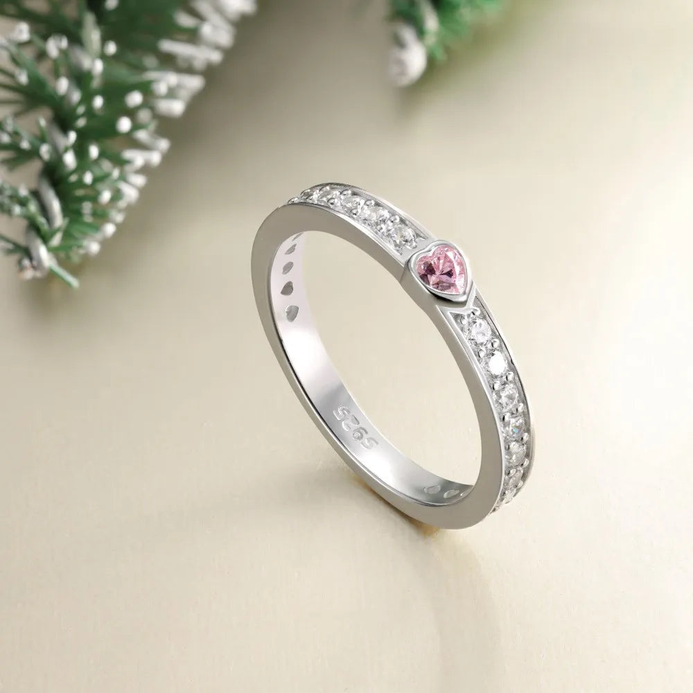 925 Silver Heart 5A CZ Eternity Ring DY121565 product image 5