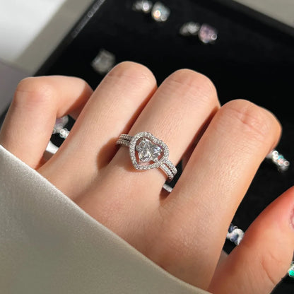 925 Silver Heart CZ Engagement Ring DY121048 product image 4
