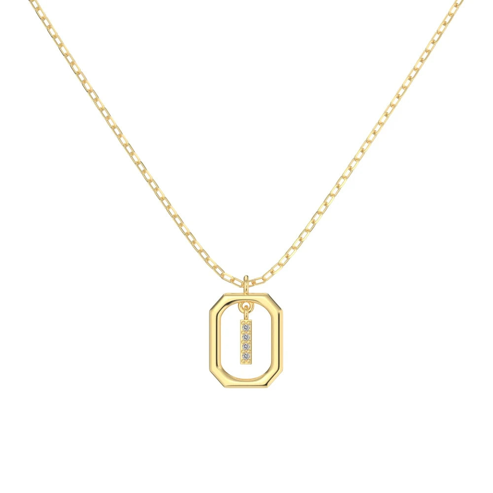 925 Silver 5A CZ Initial Necklace DY191337 product image 6