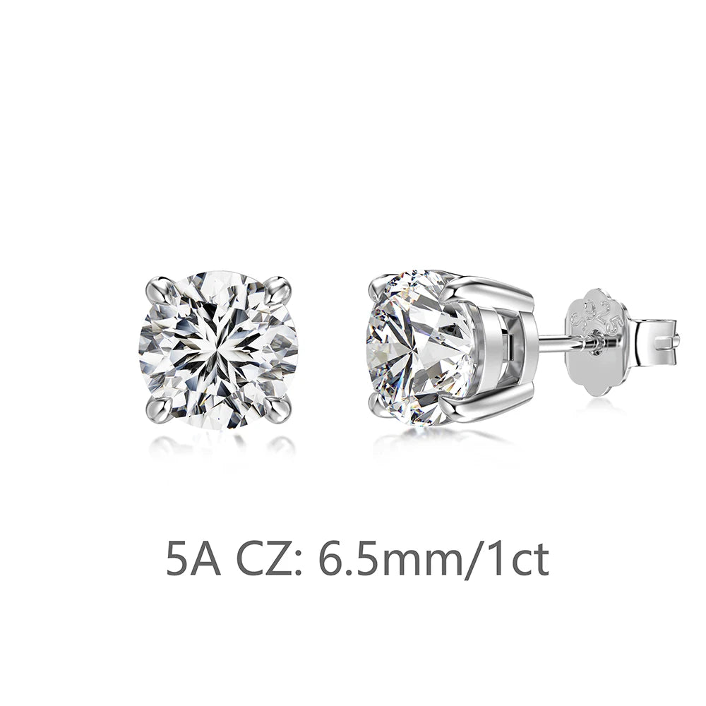 KAKODIY Jewelry Glamour Simple Design 925 Sterling Silver Dragon Round 5A Cubic Zirconia Stud Earrings Boutique Fashion Women's Accessories