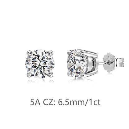 KAKODIY Jewelry Glamour Simple Design 925 Sterling Silver Dragon Round 5A Cubic Zirconia Stud Earrings Boutique Fashion Women's Accessories