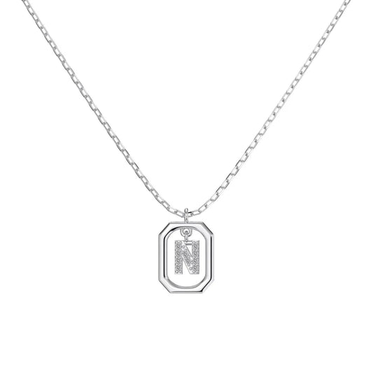 925 Silver 5A CZ Initial Necklace DY191342 product image 5