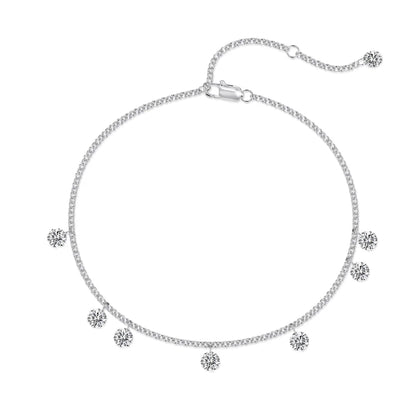 925 Sterling Silver 5A CZ Charm Bracelet by KAKODIY